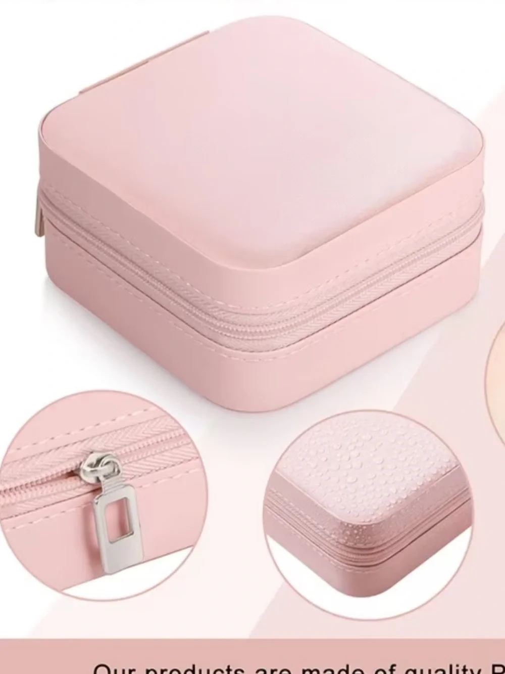 COMPACT PORTABLE FAUX LEATHER TRAVEL JEWELRY BOX ORGANIZER NIB